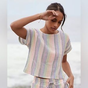 Anthropologie Dolan Striped Gauze Tee